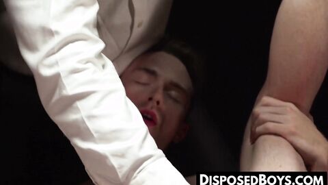 Sub twink submits to BDSM fingering and handjob