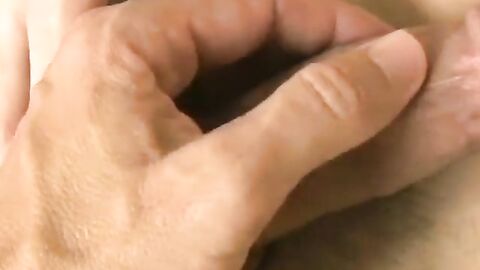 Cute gay dude undresses after interview and masturbates