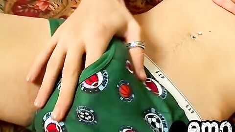 Skinny young twinkie facializes himself after a good wank