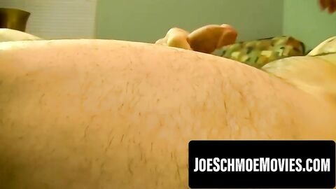 Straight newbie with abs jerks off alone filming cumshot angle