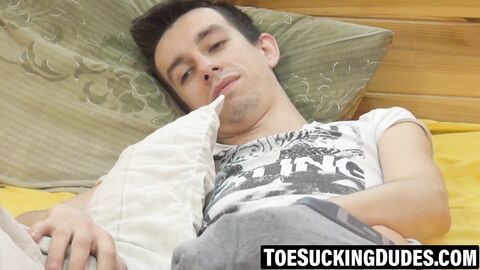 Twink services army boots before taking thick cock