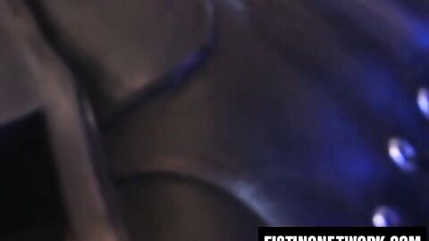 Eric Michaels in jock strap gets wild fisting from Bobby Black