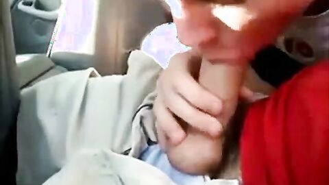 Backseat Blowjob and Cum Swallow