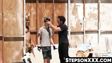 Bound homo offers his tight ass for Halloween treat