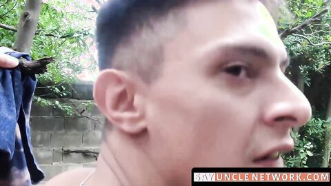 SayUncleNetwork.com - Straight Latino studs' gay foursome initiation outdoors