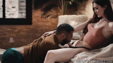 Perfect bodied transgender Tori Easton sits on my face and lets me eat her dick
