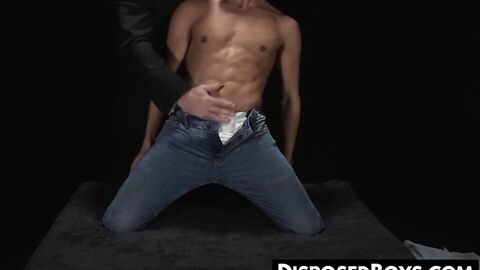 Bottom twink drilled from behind after anal play
