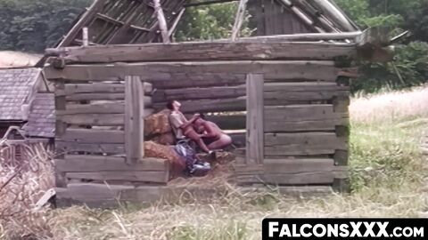 FalconsXXX.com - Adventurers Palo and Johan raw fuck in an abandoned cabin