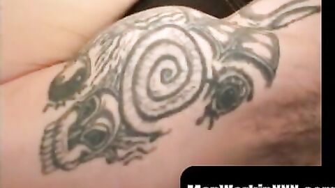 MenWorkinXXX.com - Hottest thug amateur strokes hairy cock in intense solo cumshot