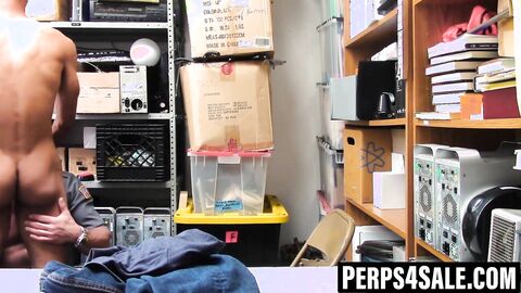 Skinny black perp owned by security dick