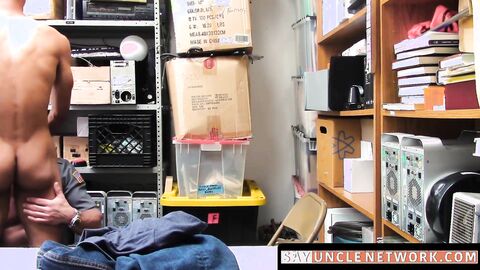 SayUncleNetwork.com - Skinny black perp receives raw punishment fuck from security gu