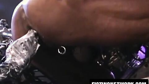 Pierced Simon Cox enjoys wild fist fucking from Rik Jammer