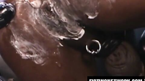 Pierced Simon Cox enjoys wild fist fucking from Rik Jammer