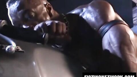 Pierced Simon Cox enjoys wild fist fucking from Rik Jammer