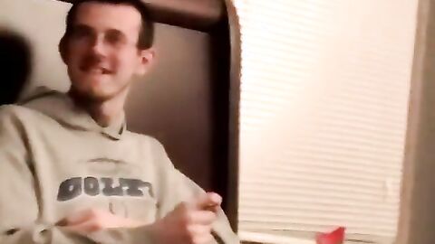 JoeSchmoeXXX.com - Two amateur freaks jerk off together in a cheap motel room