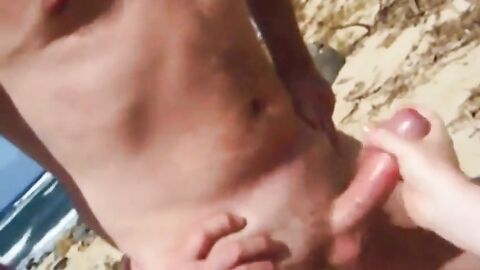 Beach Handjob for a Big Dick