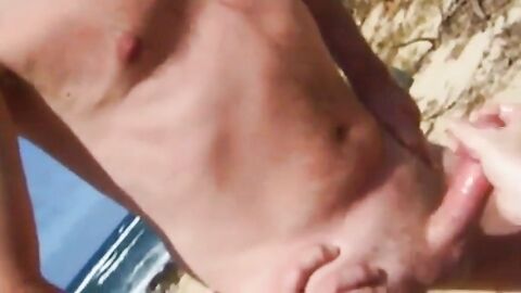 Beach Handjob for a Big Dick