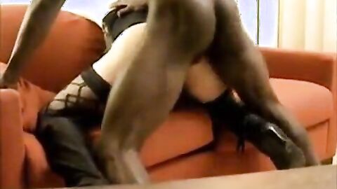 Mature Crossdresser Takes Ebony Bull