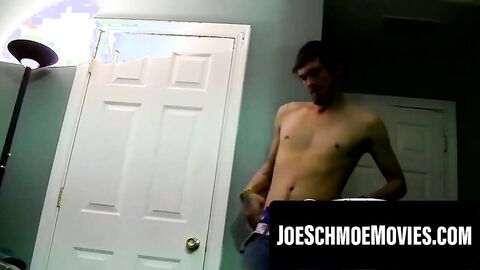 Karma jerks his swollen dick until cum blasts the ceiling