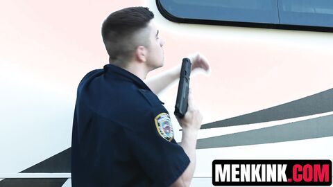 Rookie cop Harrison Todd raw ravaged by Cliff Jensens thick cock