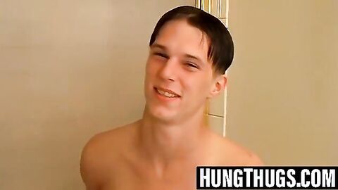 Straight thug Aaron shows off huge hard cock