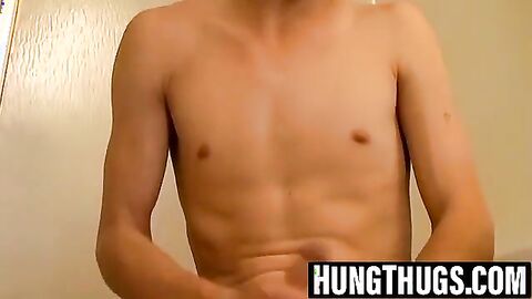 Straight thug Aaron shows off huge hard cock