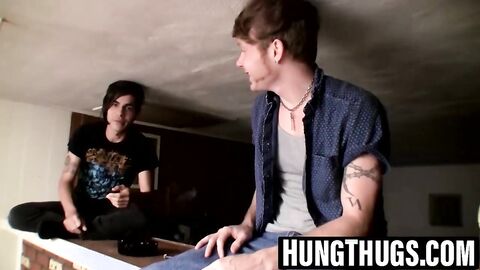 Billy and Devin stroke cocks till draining loads