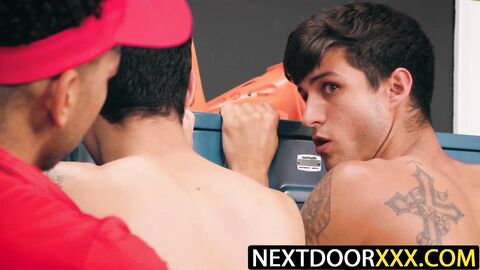 NextDoorXXX.com - Jayden Marcos Elliot Finn fuck before coach joins in