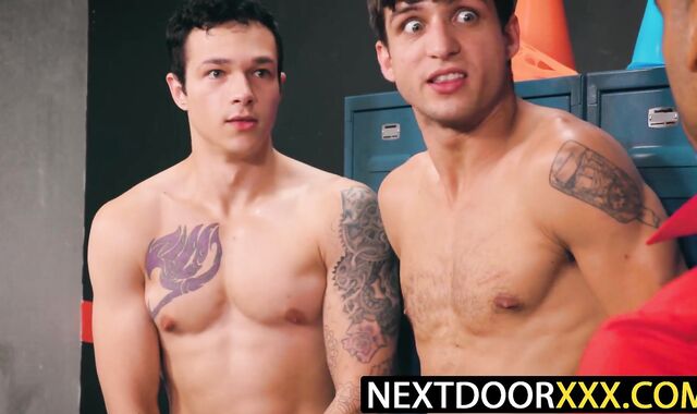 NextDoorXXX.com - Jayden Marcos Elliot Finn fuck before coach joins in