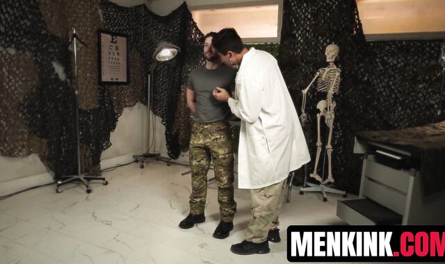 Dr Van Darkholme conducts lewd exams on Pvt Evan Jordies hot body