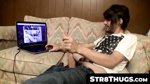 Str8Thugs.com - Hairy straight thug's solo masturbation and cum blasts explosion