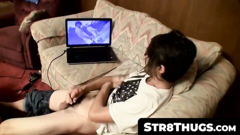 Str8Thugs.com - Hairy straight thug's solo masturbation and cum blasts explosion