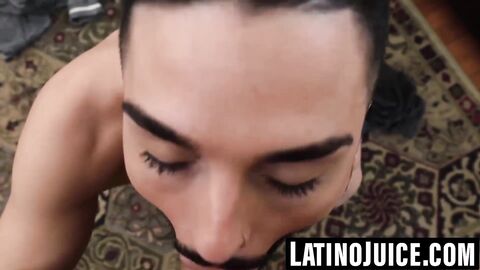 Straight Latin hunk cums hard from prostate orgasm