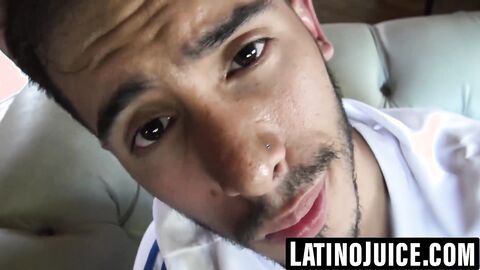 Latino stud in cock ring drills tight hole POV