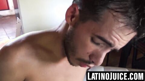 Latino stud in cock ring drills tight hole POV