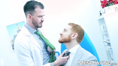 Franky Fox checks patient Leander with his big dick at his clinic