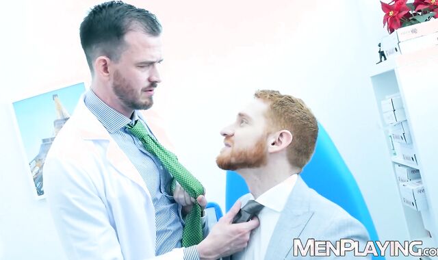 Franky Fox checks patient Leander with his big dick at his clinic