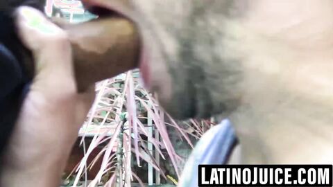 Amateur Latino filmed taking raw cock at home