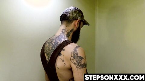 Inked hillbilly barebacks delinquent stepson rough