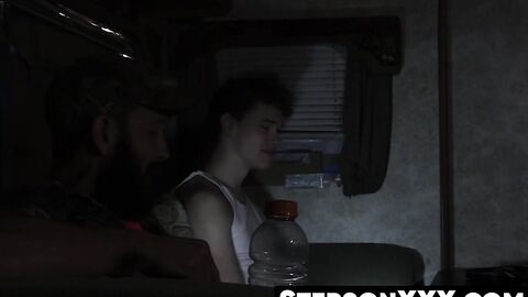 Redneck stepdad wrecks cute stepson with raw cock
