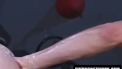 Michael Brandon and Simon Cox deliver fisting to three bottoms