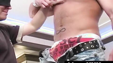 MaskXXX.com - Blindfolded man's blowjob for hunky Manuel Deboxer