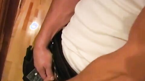 MaskXXX.com - Naked repair man's striptease and gay blowjob session