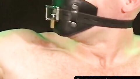 Jock in bondage loves having his balls bound tightly