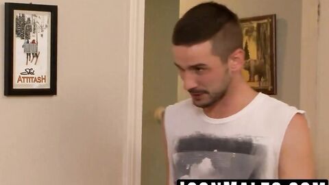 Horny Sean sucks Adamâs big hard cock hungrily