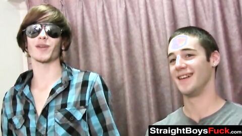 Straight young men have their dick sucked by amateur vixen