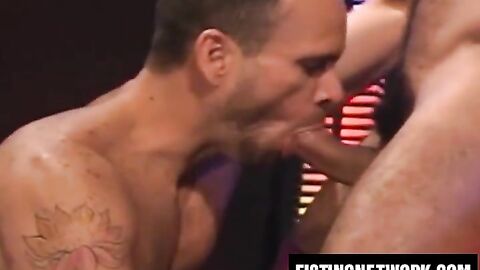 Latino bottom gives Asoka blowjob before taking fist