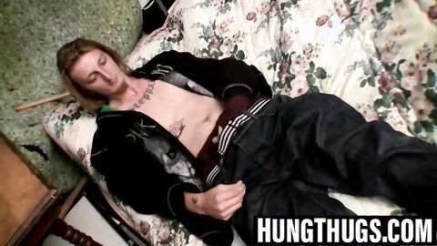 Kenneth humps fleshlight till erupting in cum