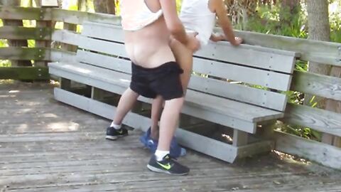 Mature Gay Couple Has Interracial Bareback Sex Outdoors