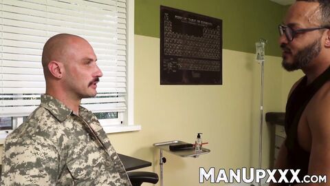 Dillon Diaz drenches Sergeant Greg Rileys face in the interrogation room